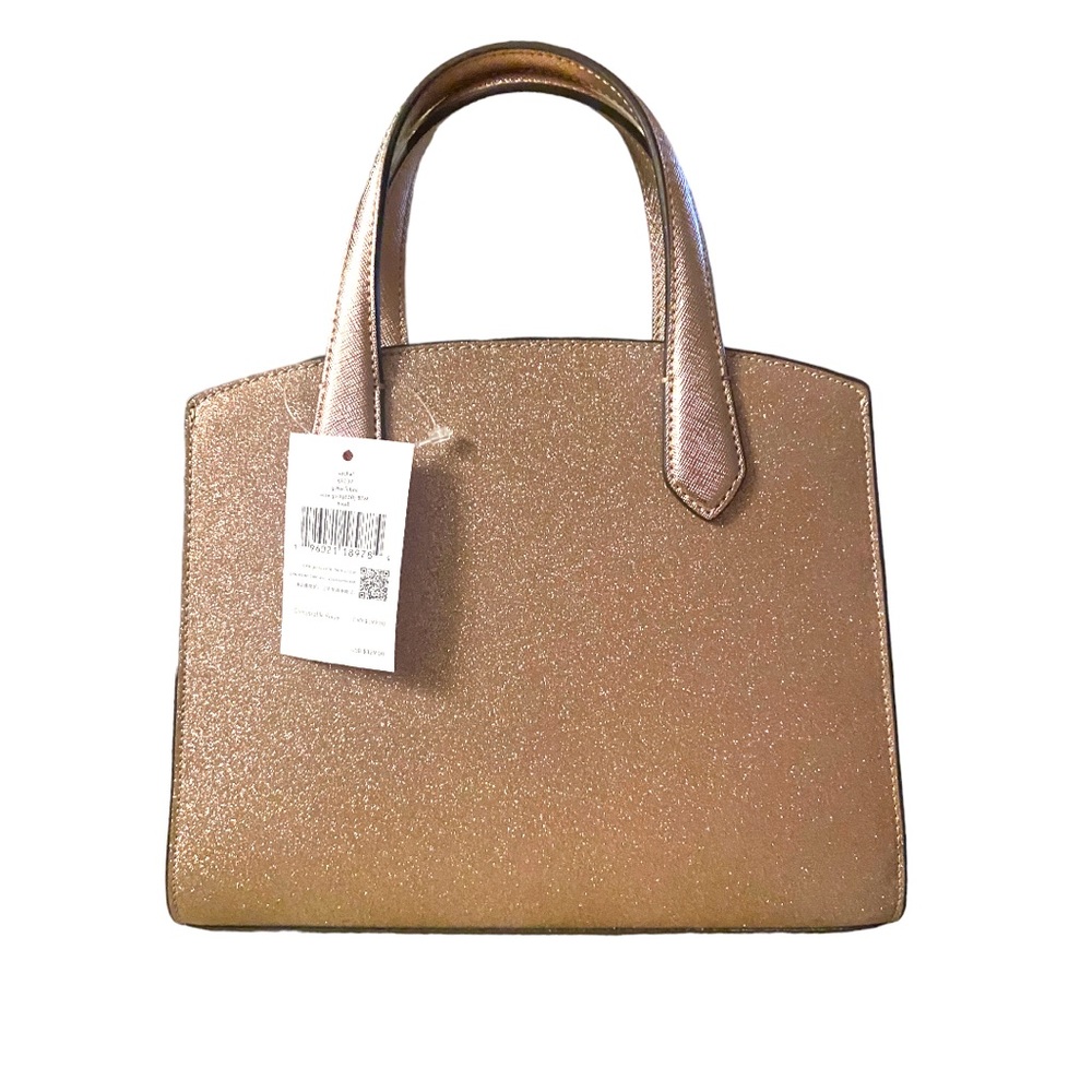 Kate Spade ♠️ Rose Gold Glitter Tinsel Satchel - Picture 2 of 5